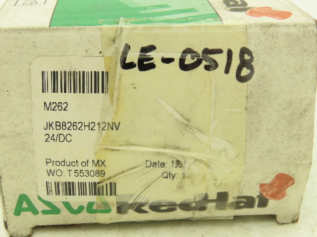 Asco Redhat JKB8262H212NV Solenoid Valve ¼" NPT 24VDC 5 Pin Connector NC