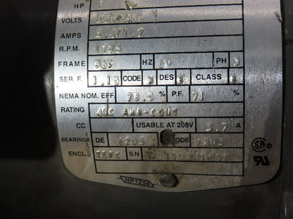 Boston Gear RFWA752-100 Gearmotor 100:1 Double Reduction 17rpm 1Hp 460V 3PH 56C