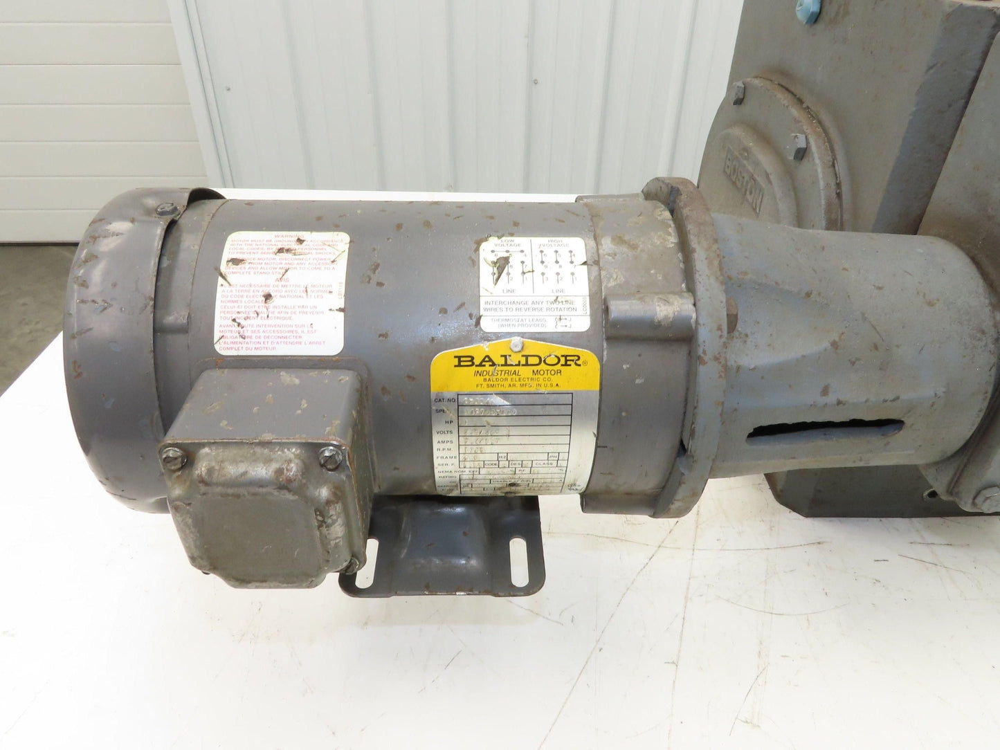 Boston Gear RFWA752-100 Gearmotor 100:1 Double Reduction 17rpm 1Hp 460V 3PH 56C