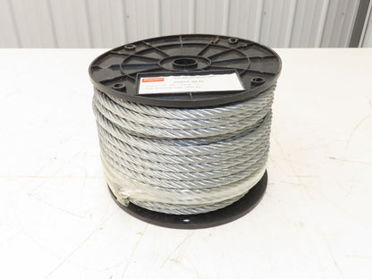 1DLA6 Galvanized Steel Cable 7x19 Strand 3/8" OD 150' Length 2880 lbs Safe Load