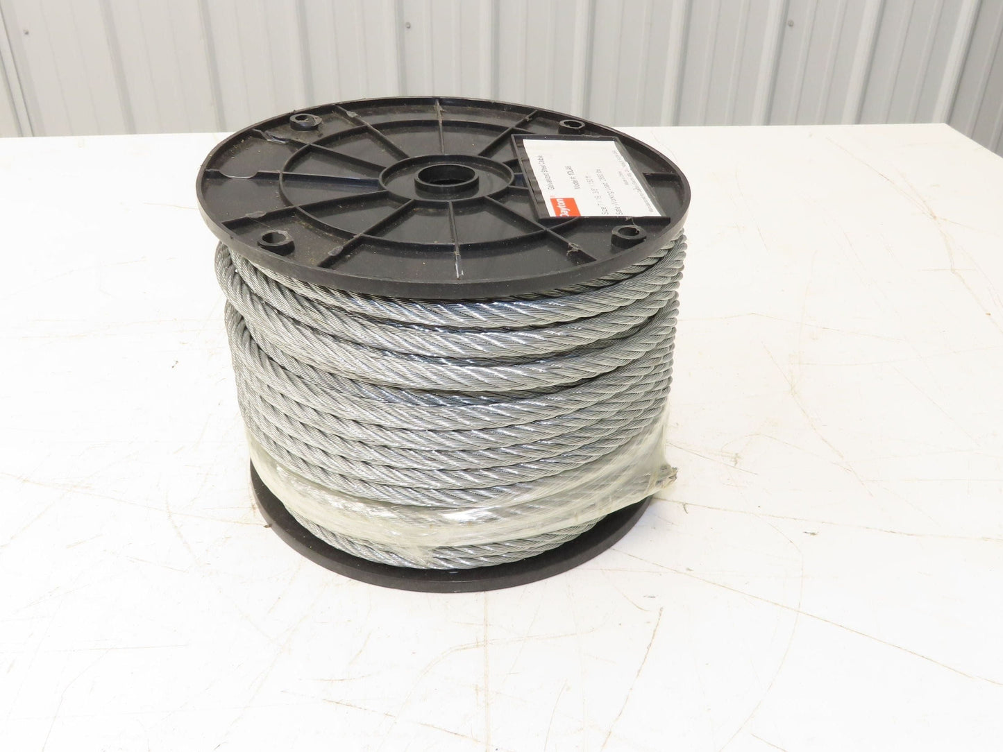 1DLA6 Galvanized Steel Cable 7x19 Strand 3/8" OD 150' Length 2880 lbs Safe Load