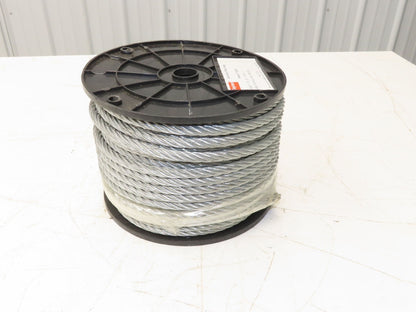 1DLA6 Galvanized Steel Cable 7x19 Strand 3/8" OD 150' Length 2880 lbs Safe Load