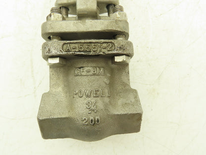 Powell A-5551-2 Gate Valve Stainless Steel Rising Stem 3/4" NPT