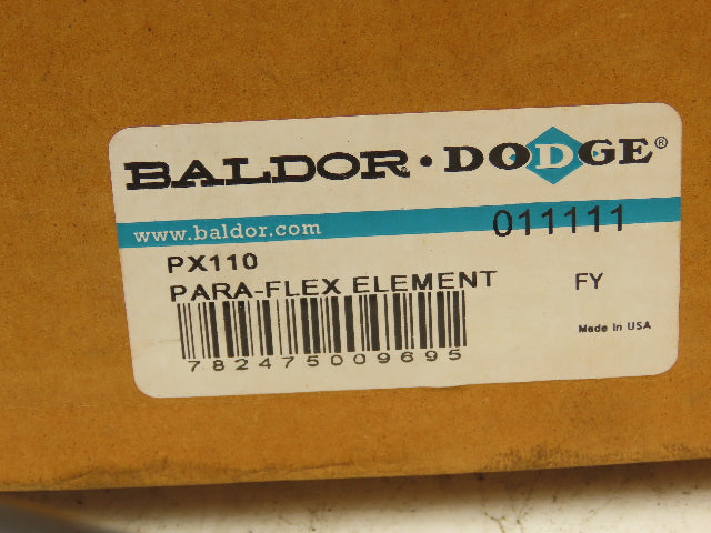 Baldor Dodge PX110 Para-Flex Flexible Shaft Coupling 6-3/4" ID 10-1/2" OD