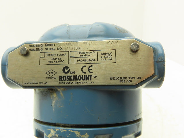 Rosemount 3051S Coplanar Pressure Transmitter 11-42VDC 0-75" H2O Hart Protocol