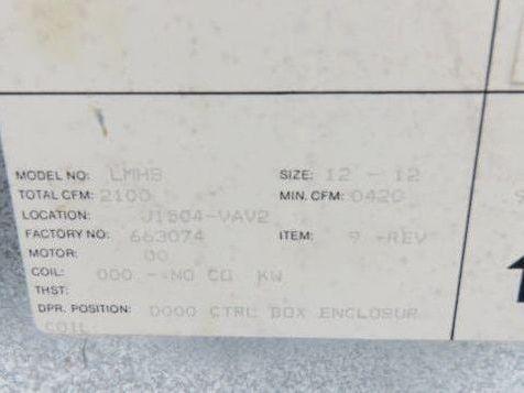 Krueger LMHS Single Duct Terminal Unit 12" 2100CFM Duct Flow Controller