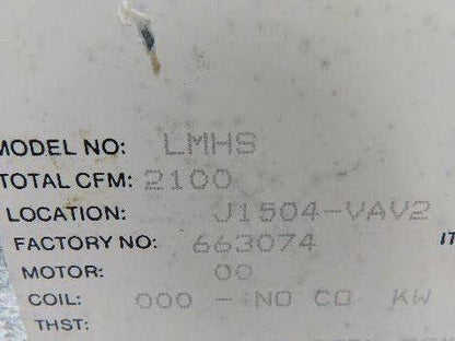 Krueger LMHS Single Duct Terminal Unit 12" 2100CFM Duct Flow Controller