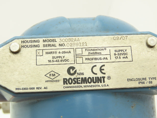 Rosemount 3051S Coplanar Pressure Transmitter 11-42VDC 0-75" H2O Hart Protocol