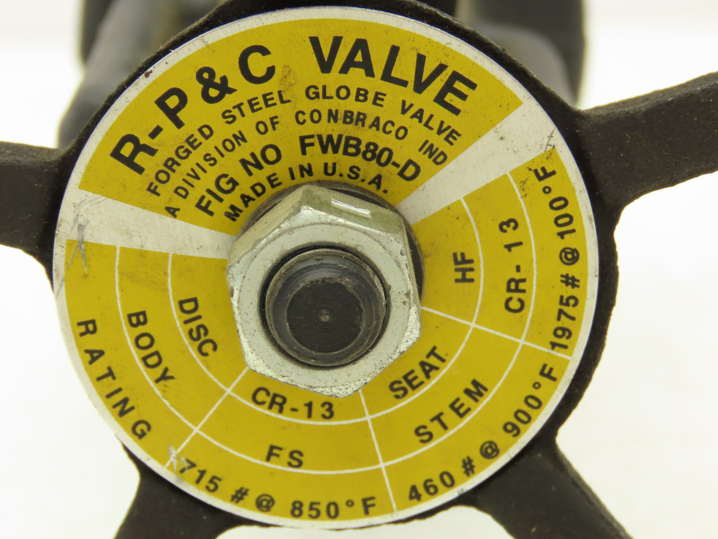 R-P&C FWB80-D Globe Valve Forged Steel 1" NPT Rising Stem