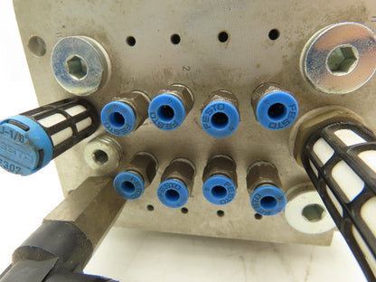 Festo 10P-14-4C-A0-R-Y-4M+PTB 4-Station Solenoid Valve Manifold 24VDC CPV14-M1H