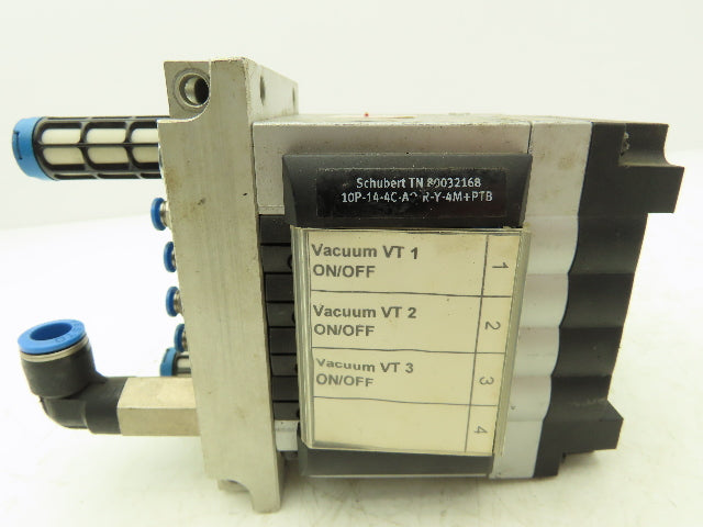 Festo 10P-14-4C-A0-R-Y-4M+PTB 4-Station Solenoid Valve Manifold 24VDC CPV14-M1H