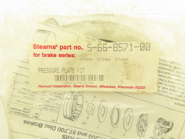 Stearns 5-66-8571-00 Pressure Plate Kit 87000 Series Brake
