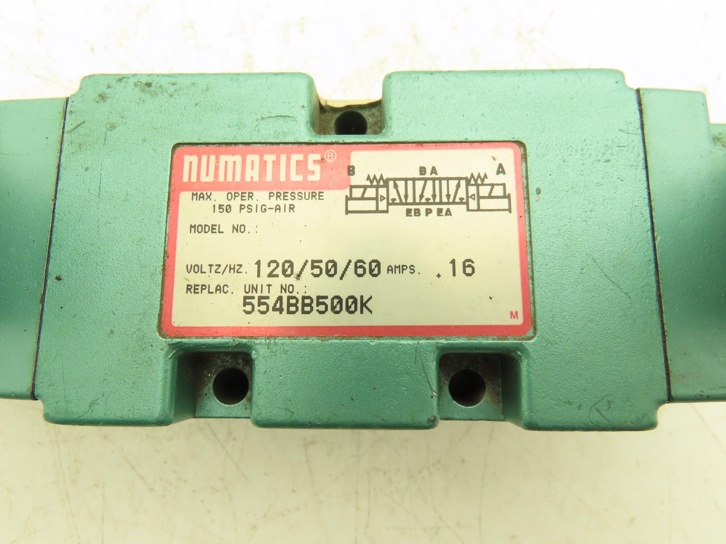 Numatics 554BB500K Pneumatic Double Solenoid 5/3 Spool Valve 150psi 120V