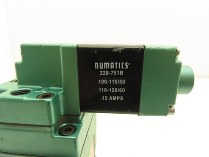 Numatics 554BB500K Pneumatic Double Solenoid 5/3 Spool Valve 150psi 120V