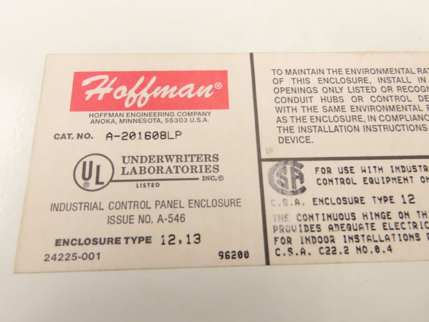 Telesis 14340 Pinstamp Marking System Control Panel Print Head