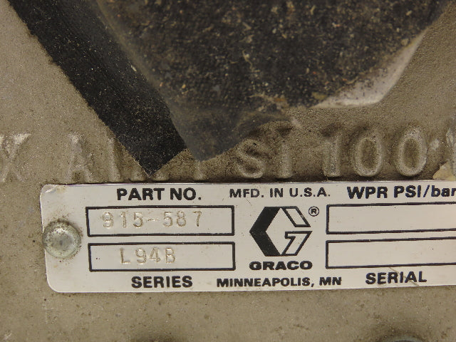 Graco 244740 Air Operated Mastic Fluid Regulator Housing diaphragm 5000psi