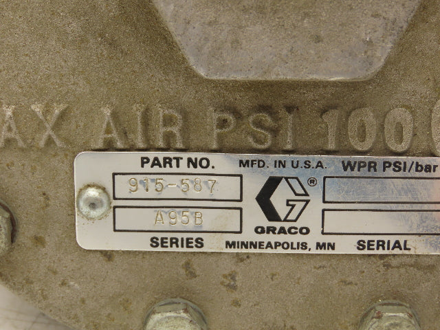 Graco 244740 Air Operated Mastic Fluid Regulator Housing diaphragm 5000psi
