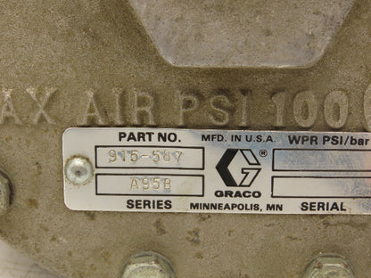 Graco 244740 Air Operated Mastic Fluid Regulator Housing diaphragm 5000psi