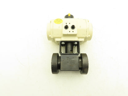 DMIC BVFM-1000 Pneumatic Air Actuated Ball Valve 1" Flanged Spring Return