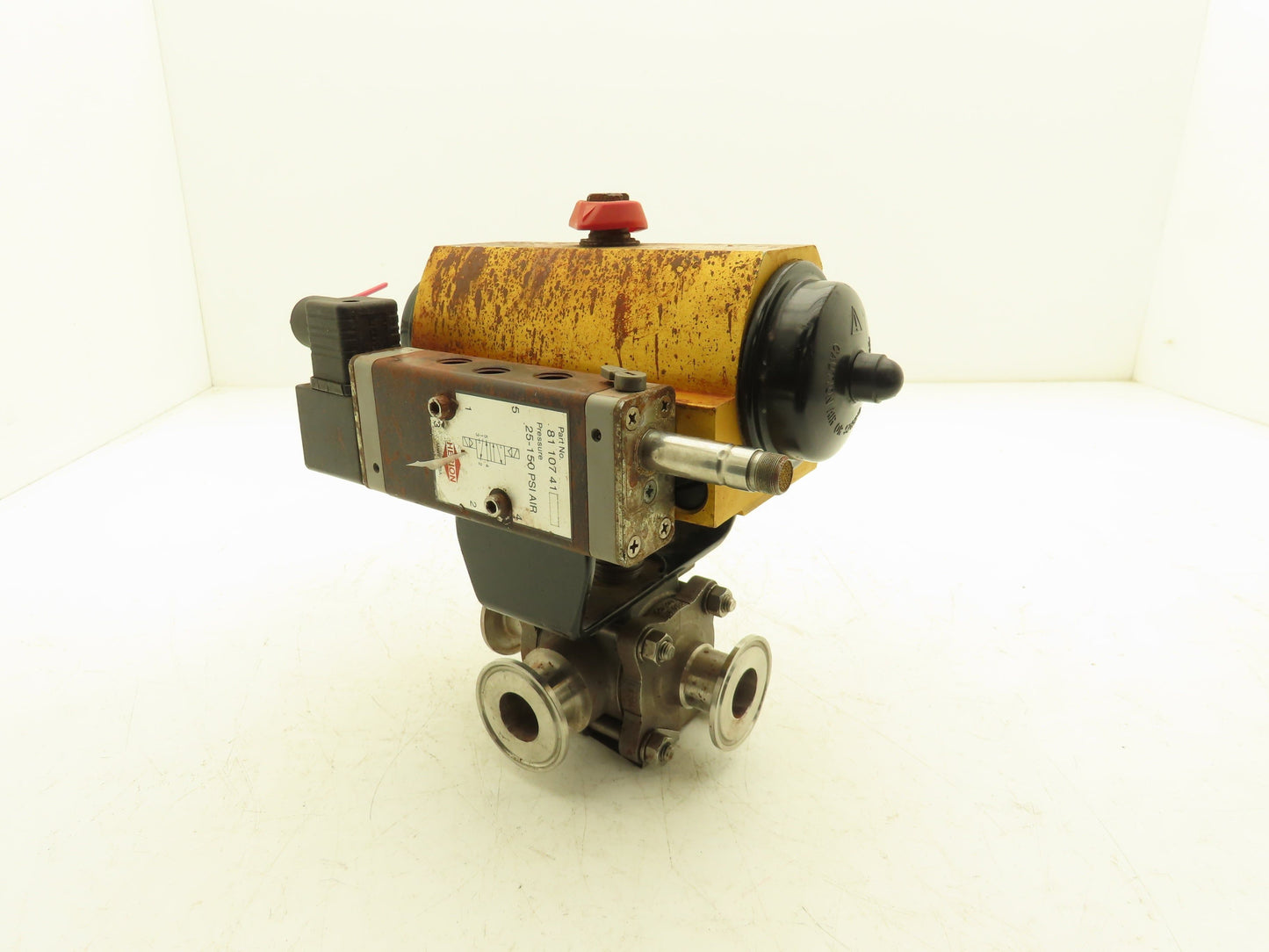 Hytork PBM-1" Stainless 3-Way Valve Tri-Clamp Pneumatic Actuator Genesis GSI 34B