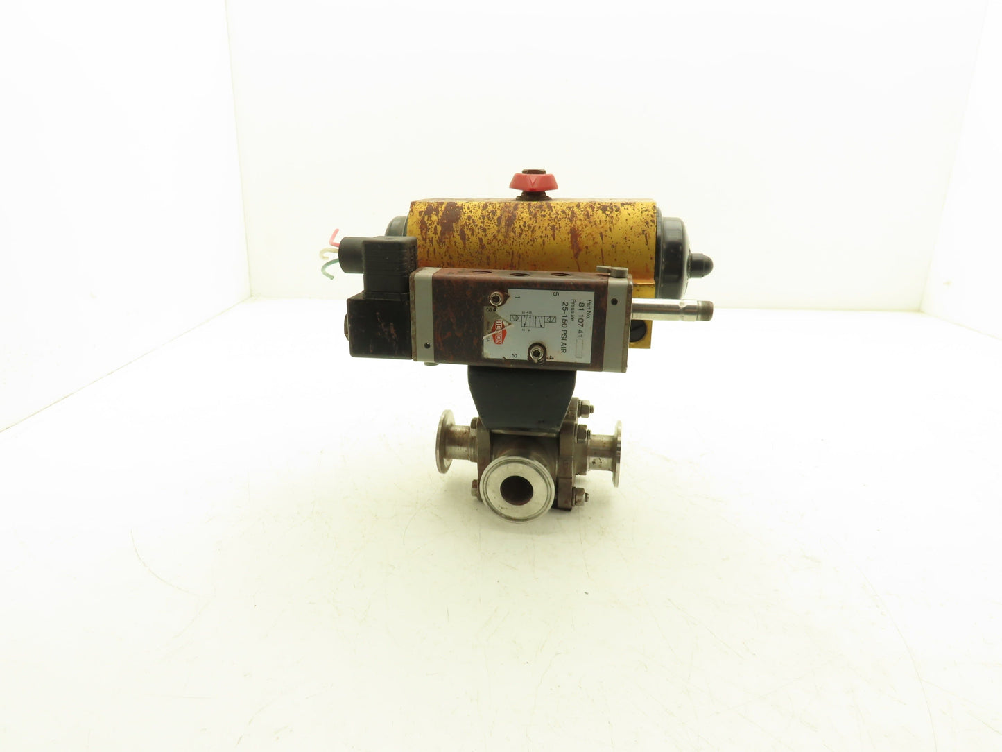 Hytork PBM-1" Stainless 3-Way Valve Tri-Clamp Pneumatic Actuator Genesis GSI 34B