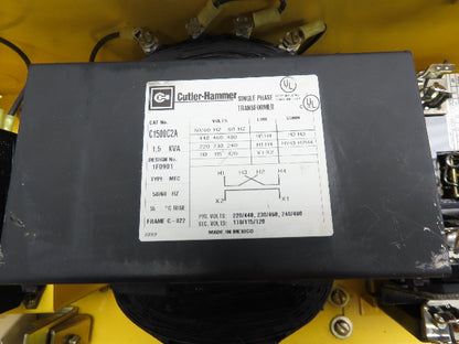 Cutler Hammer 377D993G01 Fused Busway Disconnect 3PH to 1PH Transformer 15A 115V
