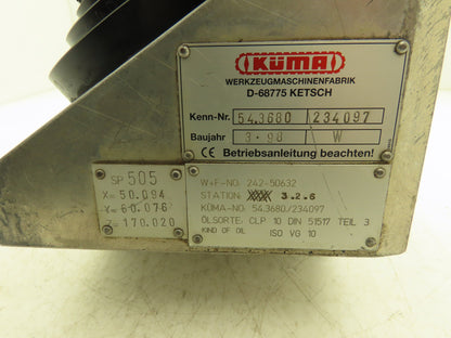 KUMA Werkzeugmaschinenfabrik Spindle Head 54.3680 / 234097 SP505
