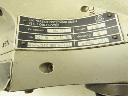 HZ Prazisionstechnik GMBH 242-50 793 Spindle Head Gearbox 1:1 Reducer CLP10