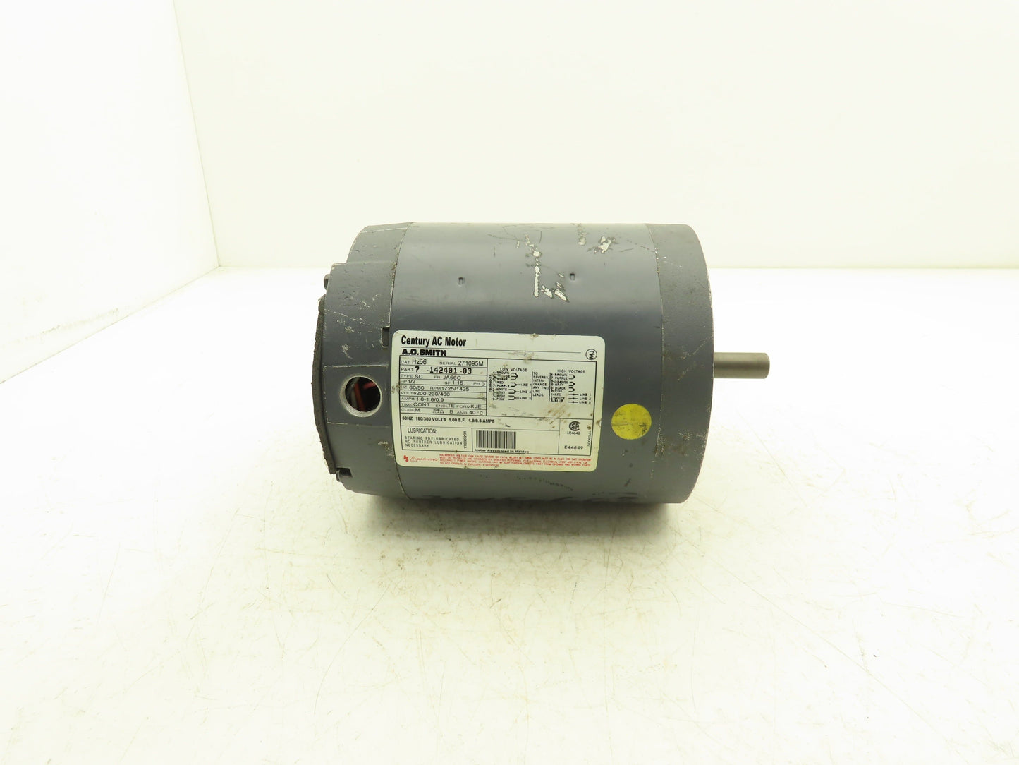 A.O Smith Century H256 AC Motor 1/2Hp 1750 RPM 200-230/460V 3PH JA56C TE