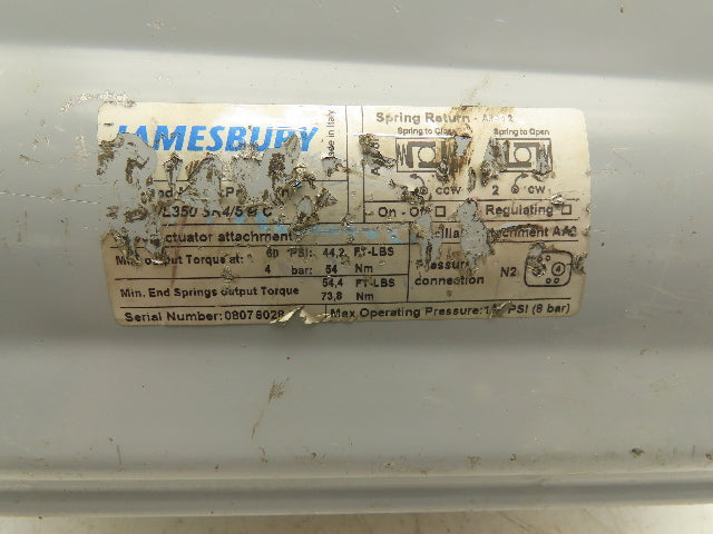 Jamesbury VPVL350SR4/5BC Pneumatic Valve Actuator Spring Return 60 PSI