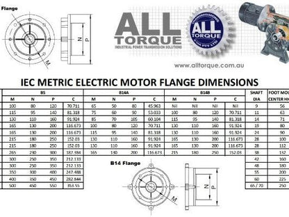 Lenze 52.308.06.10 Gearbox 10:1 Gear Reducer IEC Metric RH Flanged Output