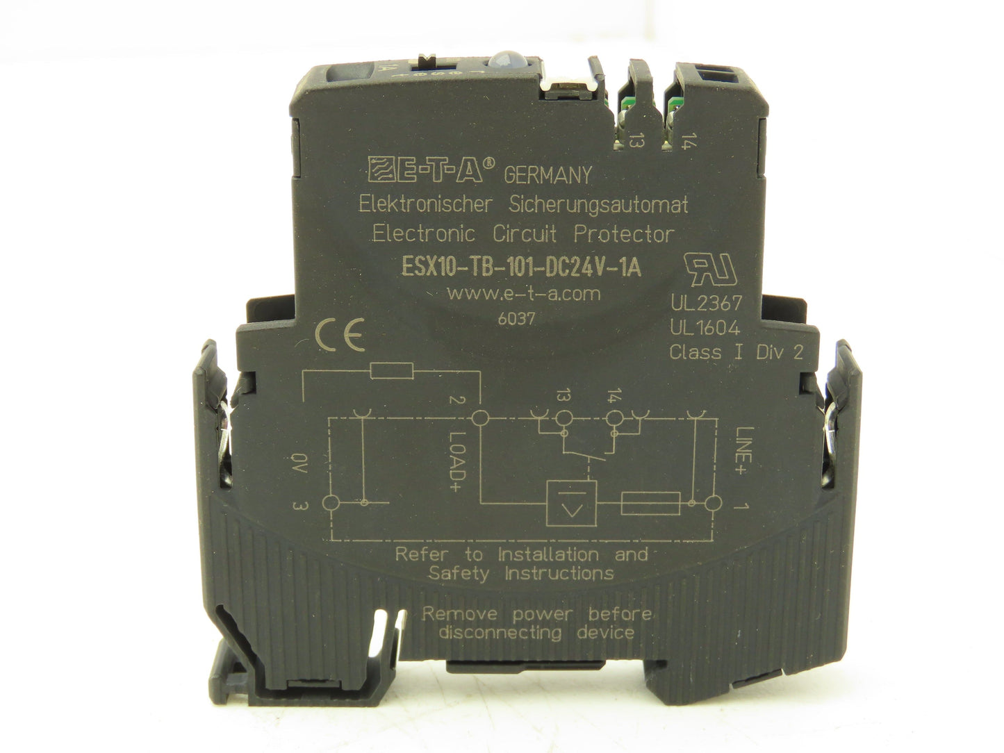 E-T-A ESX10-TB-101-DC24V-1A Circuit Breaker Protector 24VDC 1 Amp DIN Rail ETA