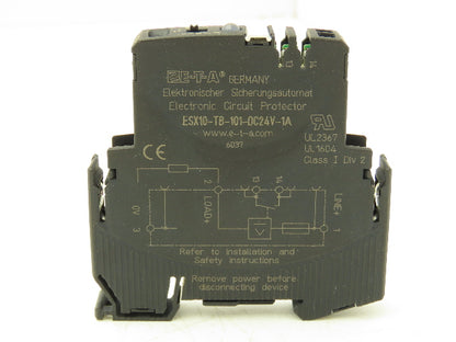 E-T-A ESX10-TB-101-DC24V-1A Circuit Breaker Protector 24VDC 1 Amp DIN Rail ETA