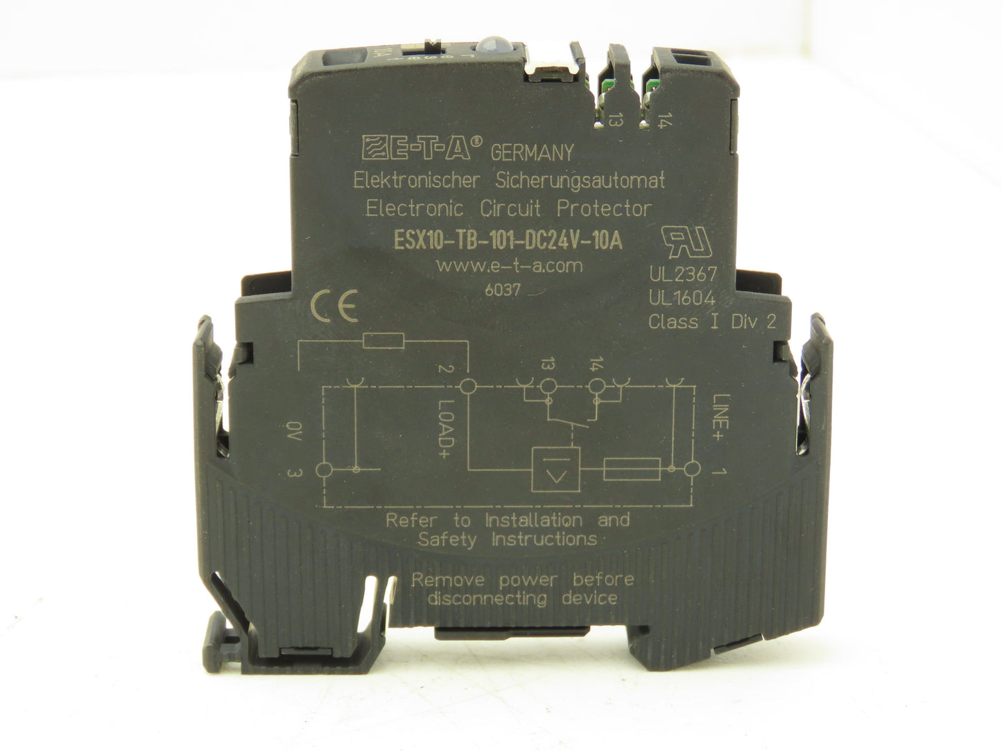 E-T-A ESX10-TB-101-DC24V-10A Circuit Breaker Protector 24VDC 10 Amp DIN Rail ETA