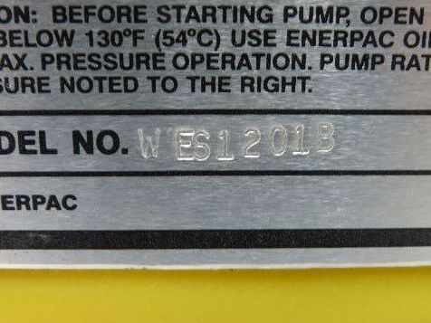 Enerpac WES1201B Submerged Hydraulic Pump 3/2 Valve 10000psi 115V 1PH