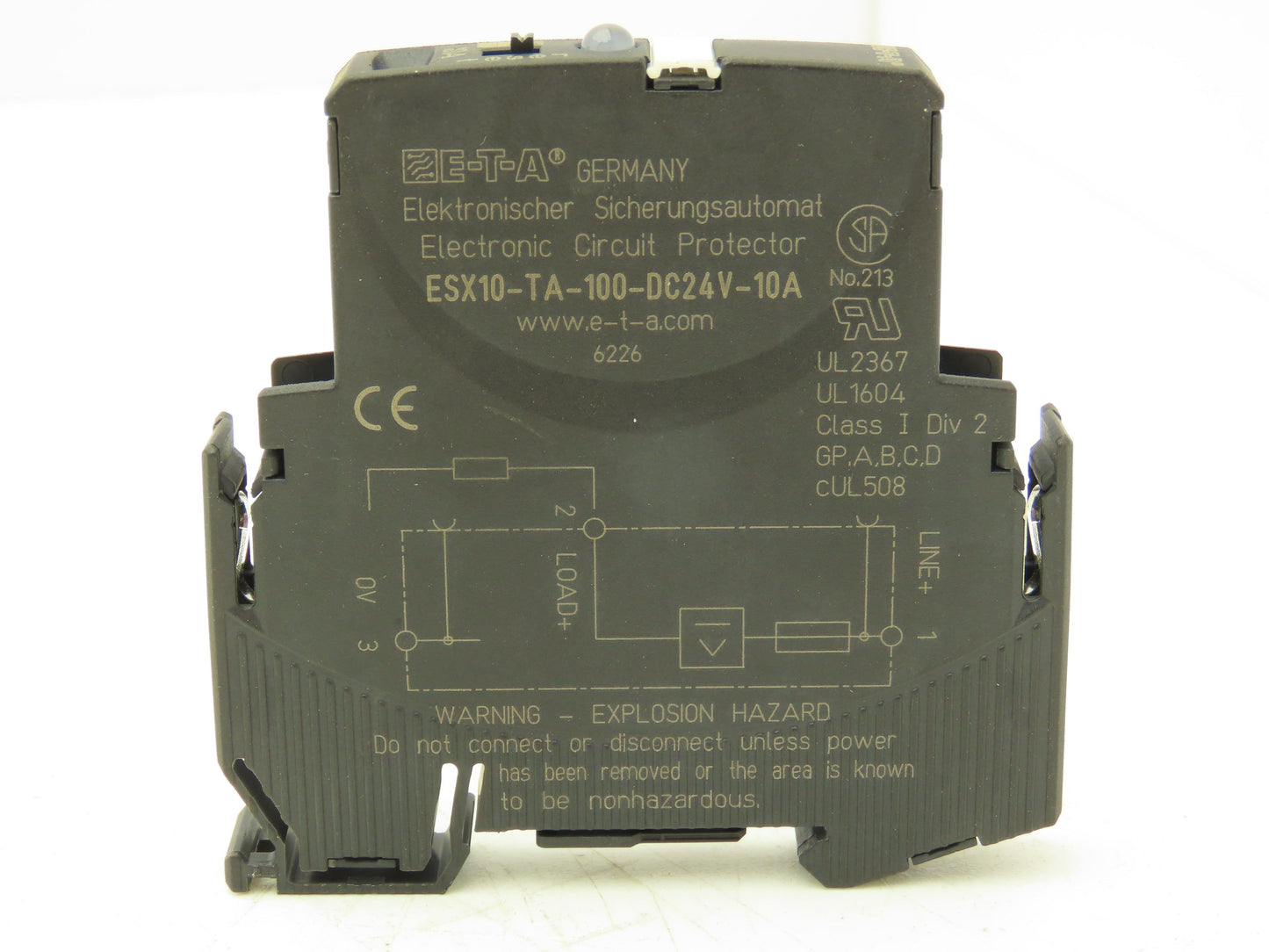 E-T-A ESX10-TA-100-DC24V-10A Circuit Breaker Protector 24VDC 10 Amp DIN Rail ETA