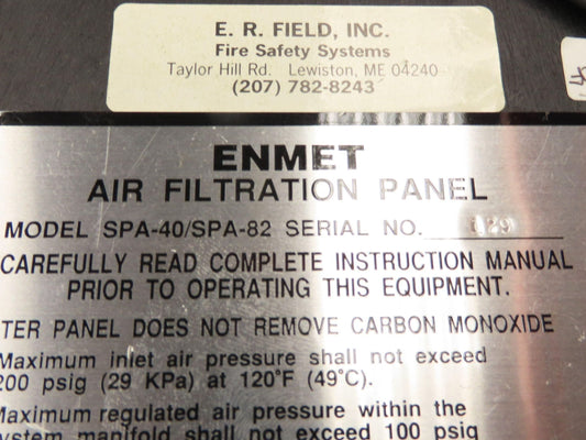 Enmet SPA-40/SPA-82 Compressed Breathing Air Filtration System with CO Monitor