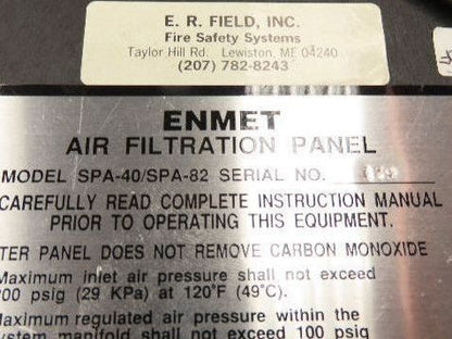 Enmet SPA-40/SPA-82 Compressed Breathing Air Filtration System with CO Monitor