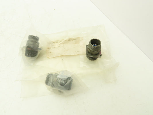 Amphenol Industrial MS3100A18-1S Receptacle Fem Socket 10 Pin Threaded Lot of 3