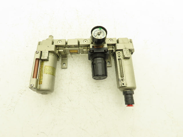 SMC AR3000-03-R Pneumatic Air Filter Regulator Check Valve Lubricator Assembly