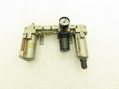 SMC AR3000-03-R Pneumatic Air Filter Regulator Check Valve Lubricator Assembly