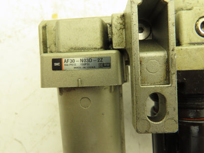 SMC AR3000-03-R Pneumatic Air Filter Regulator Check Valve Lubricator Assembly