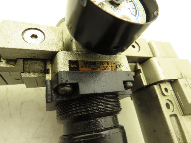 SMC AR3000-03-R Pneumatic Air Filter Regulator Check Valve Lubricator Assembly