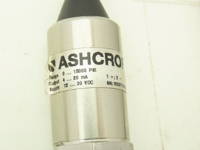 Ashcroft Pressure sensor 0-10000psi Output 4-20mA Input 12-30VDC