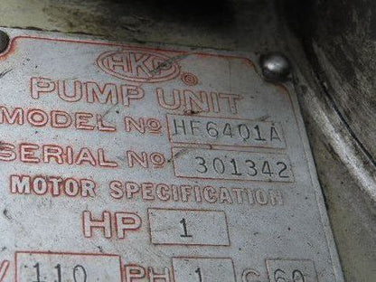 HK Porter HE 6401A Vintage Hydraulic Pump 1 Hp 5500psi 110V 1ph On Casters