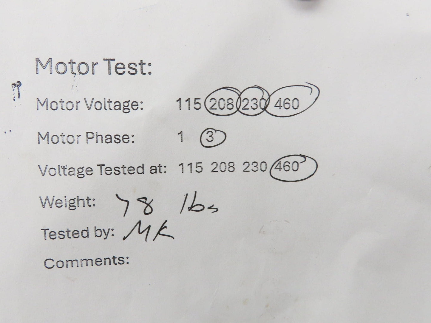 Allen Bradley ENP18S3068-MF AC Motor 3Hp 1750rpm 208-230/460v 3Ph 182TC TEFC