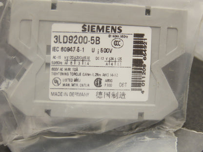 Siemens 3LD9200-5B Auxiliary Switch 600V AC Max 10A 1NO + 1NC Lot of 3