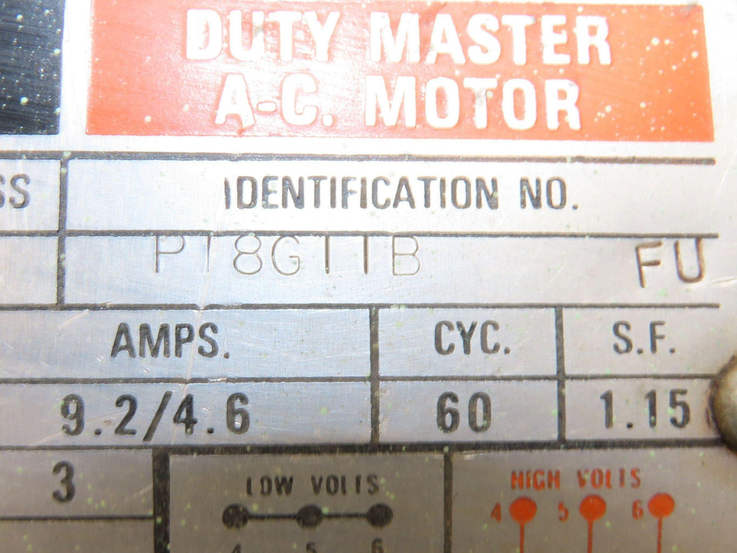 Reliance Electric P18G11B AC Motor 3Hp 1750rpm 230/460v 3Ph 182T 9.2/4.6A 1.15SF