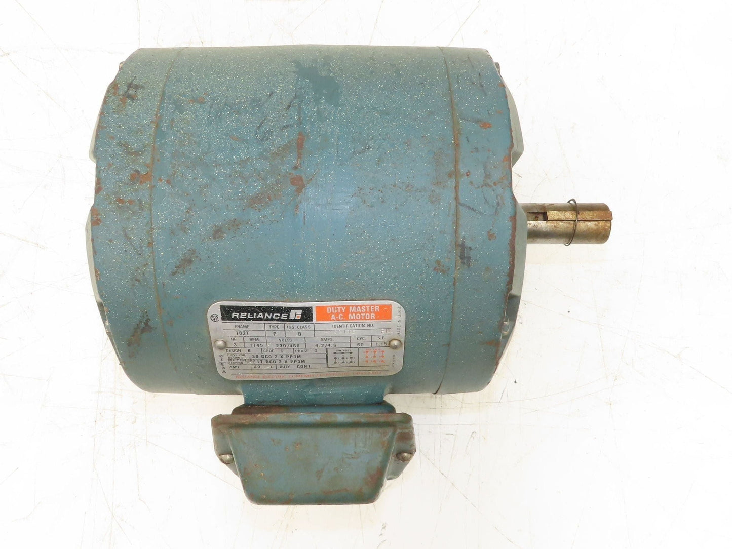 Reliance Electric P18G11B AC Motor 3Hp 1750rpm 230/460v 3Ph 182T 9.2/4.6A 1.15SF