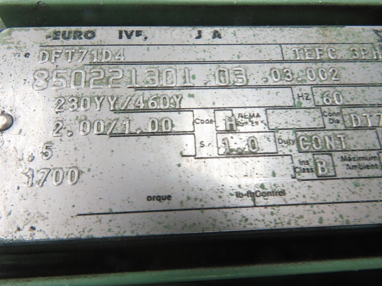 SEW Eurodrive S57DT71D4 200:1 Gearmotor 1/2Hp 230/460V 3PH 8.5rpm LH 2262 in-lb